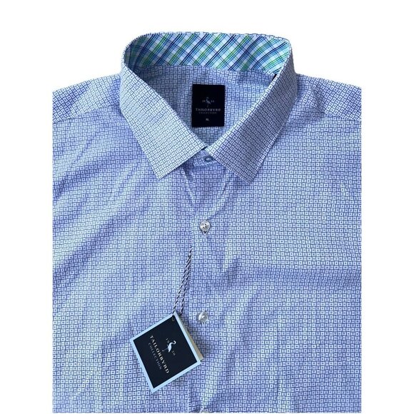 NEW Tailorbyrd Signature Gingham Short Sleeve Shirt Button Down Mens Size XL - Picture 6 of 9